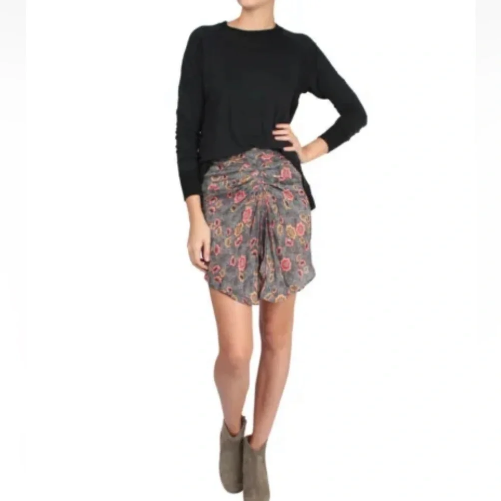 Isabel Marant Etoile sevan Slavic flower gathered floral Skirt 18498